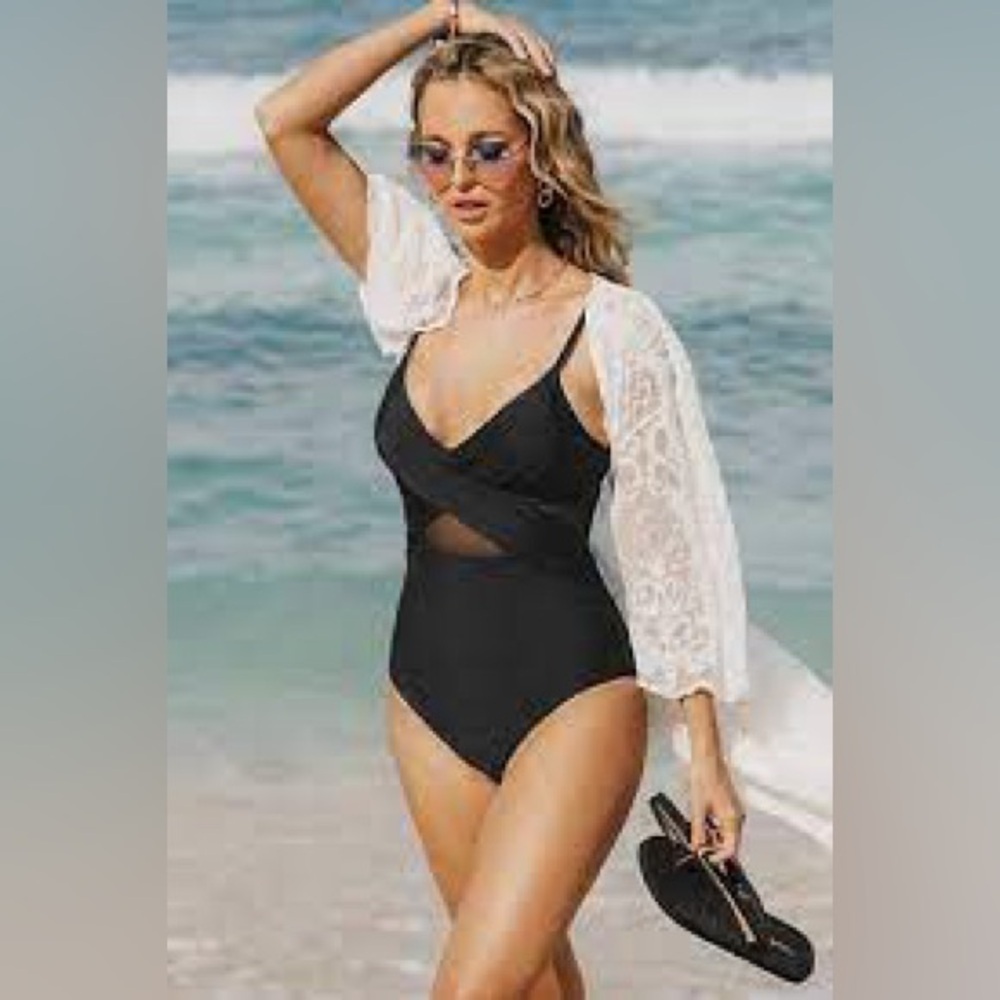Women's Slimming One Piece Swimsuits Tummy Control Bathing Suit Curvy‎ Size L - Picture 3 of 3